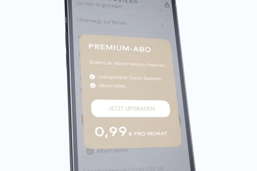 App-Ansicht zum Anlegen einer Erinnerung