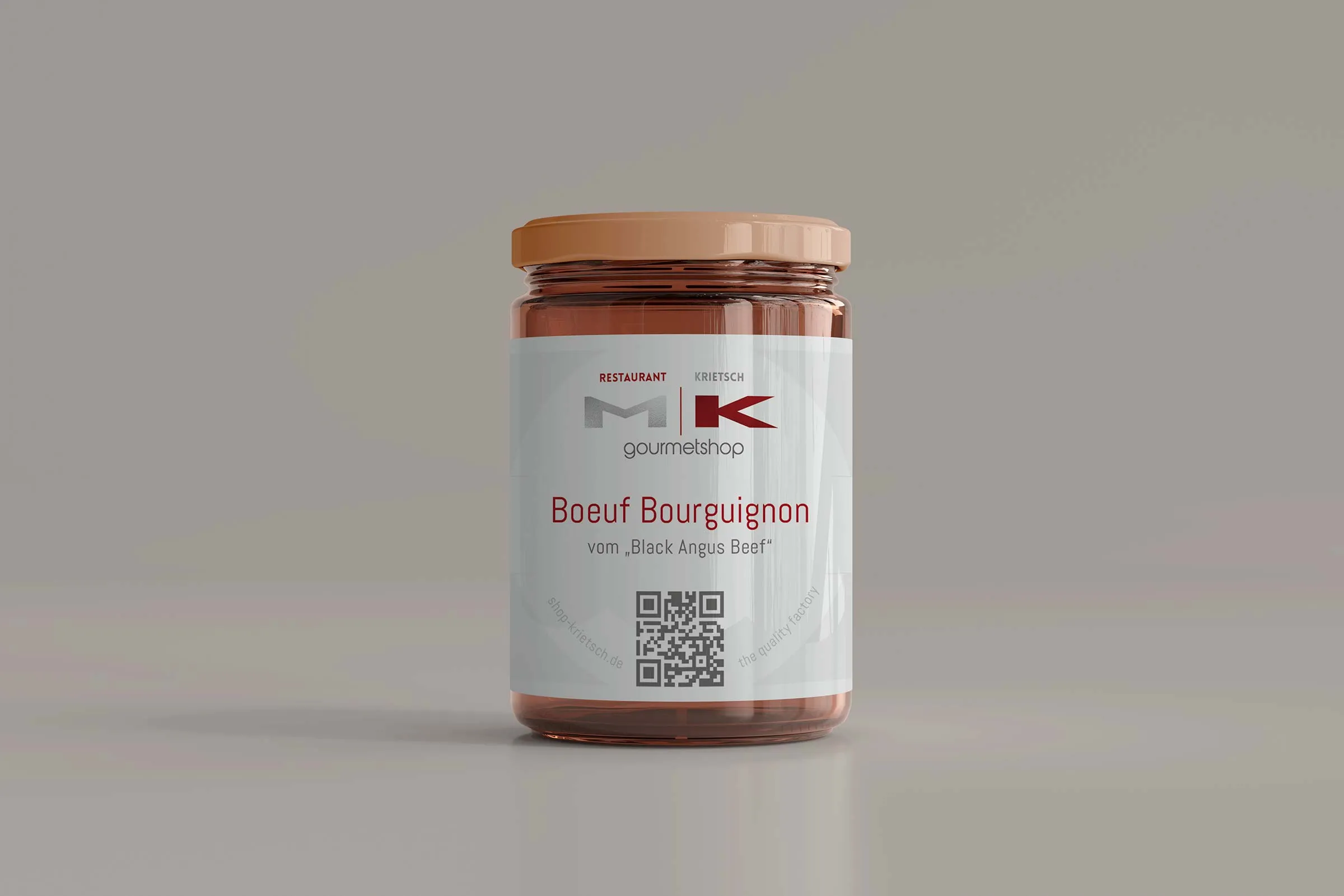 Einmachglas Boeuf Bourguignon mit gestaltetem Frontetikett